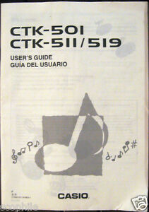 Casio CTK-501 CTK-511 CTK-519 Keyboard Original User's Guide Owner's