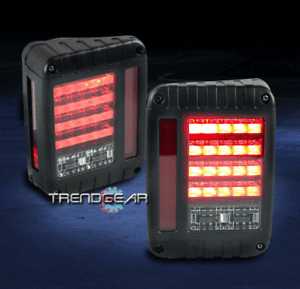2007-2017 JEEP WRANGLER JK LED BRAKE TAIL LIGHT REAR LAMP BLACK 2008 2009 2010
