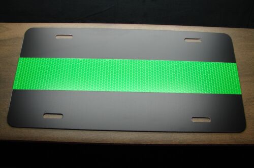 THIN GREEN LINE LICENSE PLATE FEDERAL AGENTS  MILITARY PERSONNEL REFLECTIVE LINE 