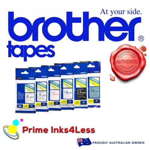 3x Brother Genuine TZe-FX221  9mm Flexible Black on White Tape 8 Meters