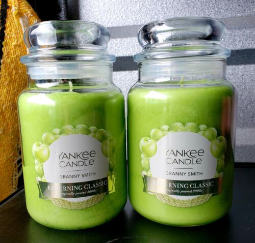 Yankee Candle Granny Smith Apple Lot of Two Large 22 oz. 