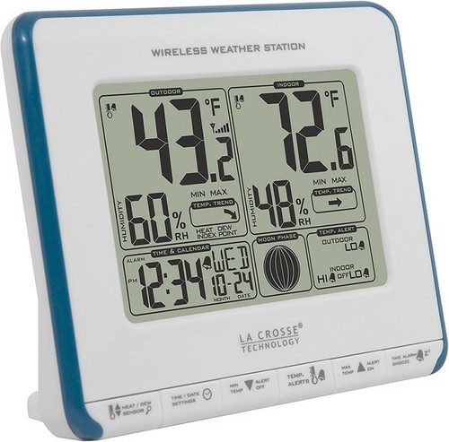 La Crosse Technology 308-1711BL Wireless Weather Station w// Heat Index//Dew Point