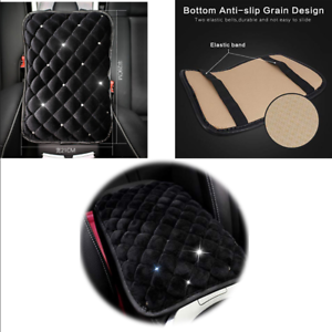 Black Car Armrest Center Console Pad Pure Plush Seat Center Mat Cushion Cover