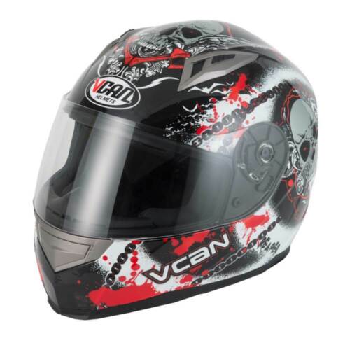 VCan V158 Helmet Full Face Motorcycle Motorbike Bike ACU Gold Clear Visor V-Can