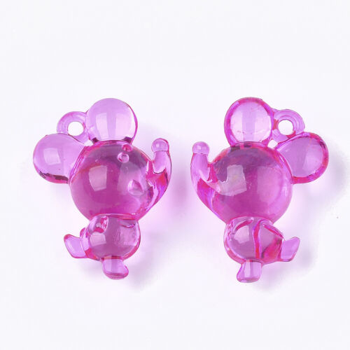 Mixed Transparent Acrylic Pendants Mini Cute Charms DIY Craft Jewelry 22~46.5mm 