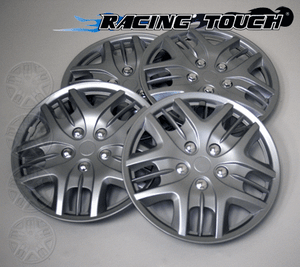 Wheel Cover Replacement Hubcaps 15/" Inch Metallic Silver Hub Cap 4pcs Set #025