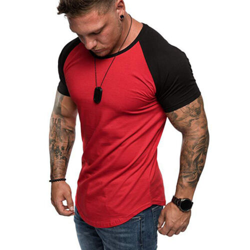 Men T-Shirt Tops Fitness Bodybuilding Gym Muscle Summer Training Slim Tee Shirts