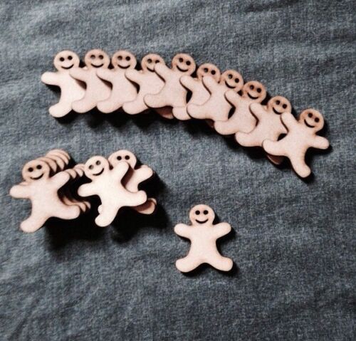 Details about  / Wooden Gingerbread Man Xmas Embellishment Mdf Craft 40 Mm