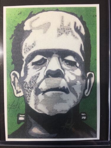 Frankenstein Sketch Card STICKER Print By Artist Tony Keaton