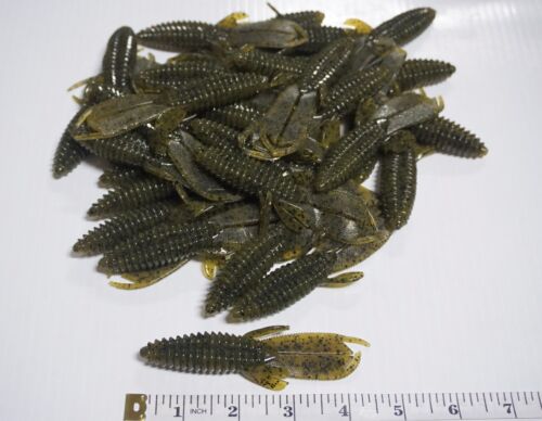 35-4 1//4/" River Bug Plastic Bass Fishing Bait//Lures Green Pumpkin RBG198