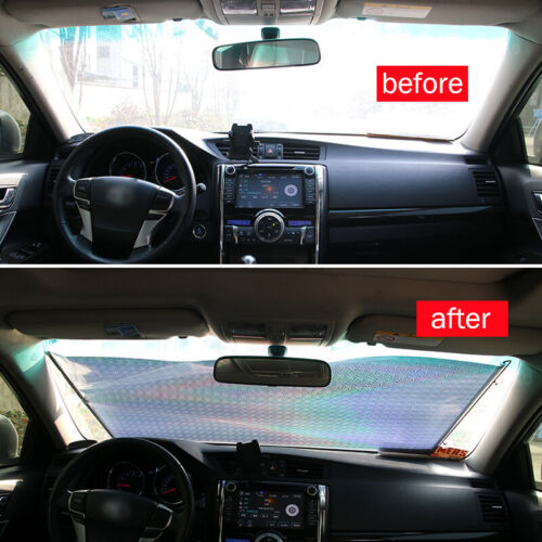 Retractable Silver Windshield 50x125cm Sunshade Shade UV Visor Curtain for Car