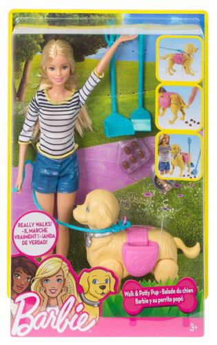 Barbie Hundespaziergang Barbie Puppe Hündchen Dog Set Mattel DWJ68 NEU /& OVP