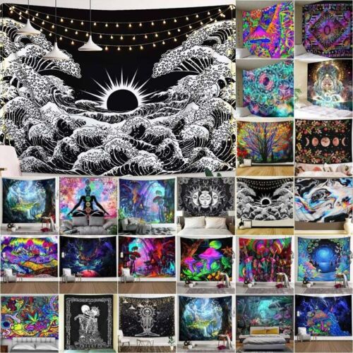 2021 Hippie Trippy Tapestry Psychedelic Blanket Wall Hanging Car Bedroom Decor 