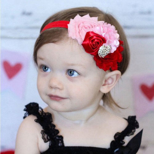 LC/_ BABY GIRLS KIDS ROSE FLOWER BOWKNOT ELASTIC HEADBAND HEADWEAR HAIR DECOR C