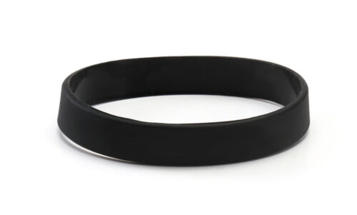 Plain Black Coloured Silicone Wristband 