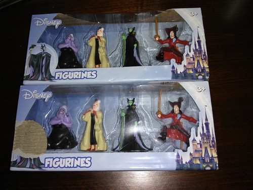 Disney Figurine Villains Set Of 4 Captain Hook Cruella Ursula Maleficent Figures