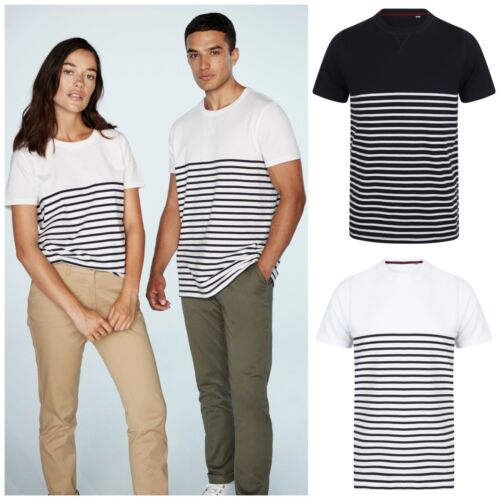 Navy White Stripe Breton Top Short Sleeve T-Shirt TShirt Tee Sailor French