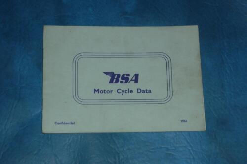 Original BSA Motor Cycle Data 1966                 0536