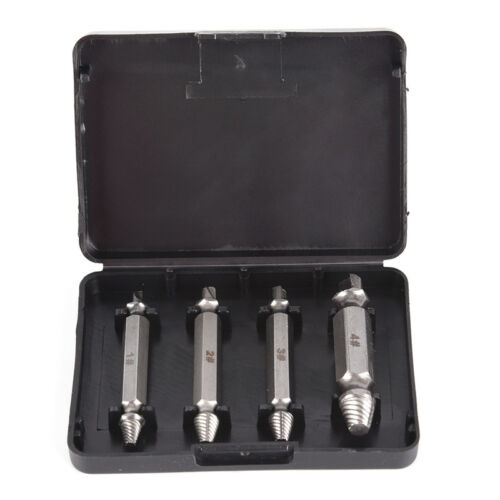 4x Speed Out Screw Extractor Drill with Box Bits Tool Broken Damaged Remove I Nd