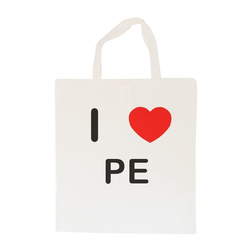 Shopper or Sling Cotton BagSize choice Tote I Love PE