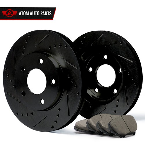 Black 2003 2004 2005 2006 2007 Acura TSX Slot Drill Rotor Ceramic Pads F