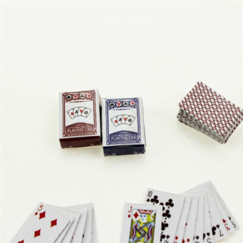 Spielkarten 1:12 Dollhouse Miniatur Ornament Kreative Spielzeug Poker Karten ZP