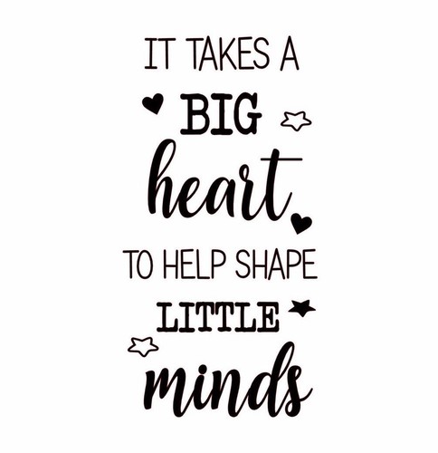 IT TAKES A BIG HEART DESIGN 2 TEACHER GIFT BOTTLE//VASE VINYL TRANSFER DECAL