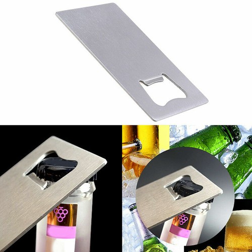 1X Novelty Credit Card Size Beer Soda Bottle Cap Opener Stainless Steel Bar Tool