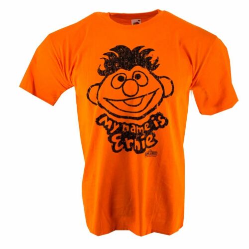 Sesame Street My Name is Ernie T-shirt Men's Orange Official Licensed X-Large 