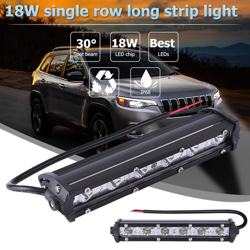 6/" 18W LED Waterproof Work Light Bar Driving Lamp Fog Off Road SUV Car Spotlight