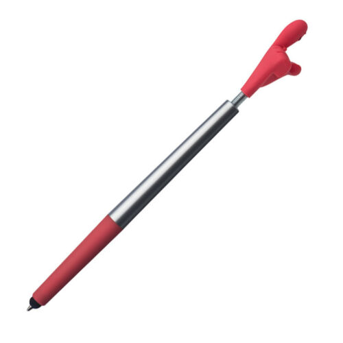 Farbe /"Smile Hand/" silber-rot Touchpen Kugelschreiber