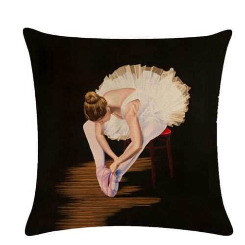 Unique Ballerina Ballet Dancer Music Square Cushion Cover Pillow Case Decor Gift