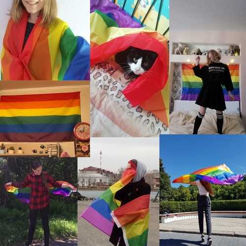 3x5ft Rainbow Flag LGBT Colorful Flag Lesbian Gay Pride Peace Home Decor GL