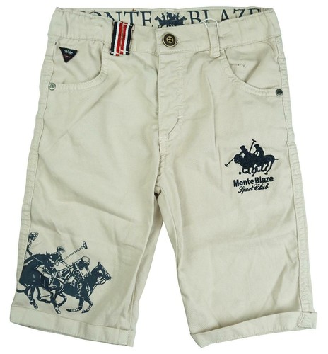 Boys Polo Horse Summer Short Turn Up Cotton Knee Length Shorts 8 to 14 Years