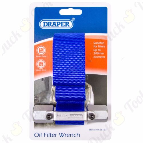 DRAPER HIGH QUALITY OIL FILTER WRENCH Large Rust Protected Spanner 1//2/" /& 3//8/"