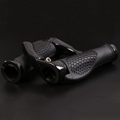 MTB Ergonomics Rubber Handlebar Grips+Aluminum Alloy Bar Ends Lock-on Durable