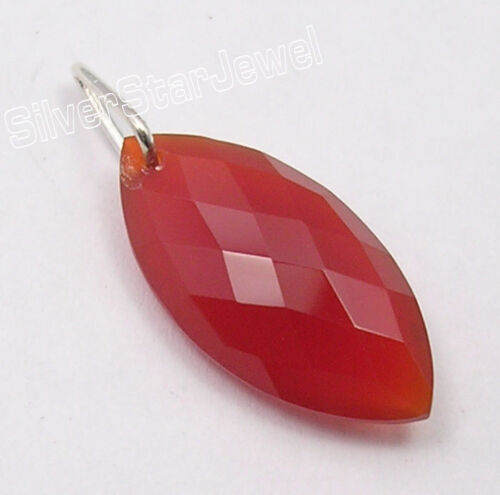 925 Sterling Silver Natural RED CARNELIAN Pendant FASHION Jewelry Choose Style 