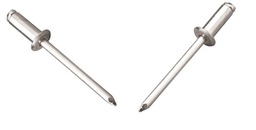 100pk STELO ACCIAIO POP Rivetti CUPOLA OPEN ACCIAIO CORPO 6.0 mm x 16 mm Cieco