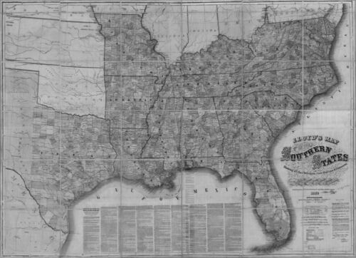 US CONFEDERATE STATES 1862 FL MAP Port Charlotte Orange Salerno St John St Lucie 