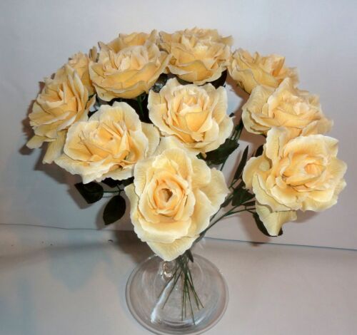 5 x Rosen vanille  Kunstblumen Seidenblumen