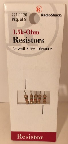 1.5k- 1//2 Watt 5/% Tolerance 5 In Pk New Carbon Resistors 1k-Ohm 4.7k- 2.2k-