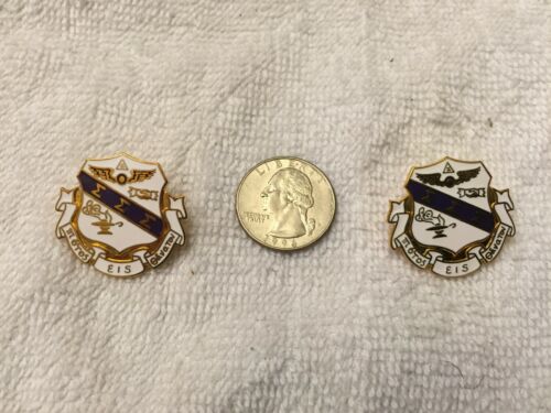 Set of 2 Sigma Sigma Sigma Lapel Pins Gold Plated Butterfly Clutch Back RARE!!!