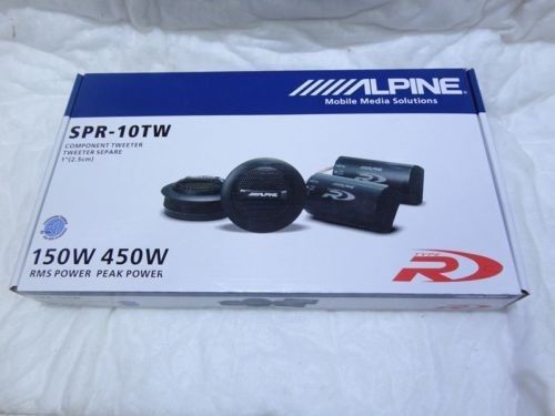 Alpine SPR-10TW 1-inch Dome Car Audio Component Tweeters Pair NEW SPR10TW 1" 