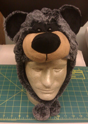 Super soft fur We combine & Ship Worldwide Black Bear Super Plush Hat 