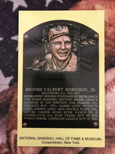Brooks Robinson Postcard Baseball Hall of Fame Induction Plaque Orioles Photo