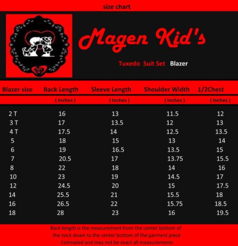 Magen Kids Boys Formal Bridal 5 Pcs Set Suit Size 1-18 GRAY 2 Buttons 9018-251