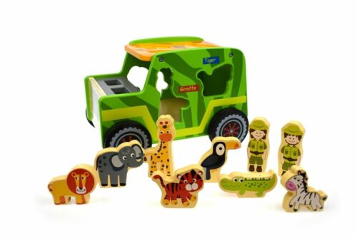 Pour Enfants Puzzle en bois Animaux jouet Wit Jeep imagination et la créativité des compétences