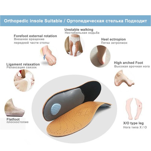 Orthopedic Pain Relief Leather Latex Insole Shoes Pads Foot Health Care