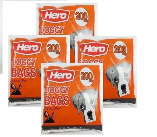 Gran bolsa bolsa de residuos de Perro de Perrito Caca Fuerte Poo Bolsa con asas de Corbata Negro D11