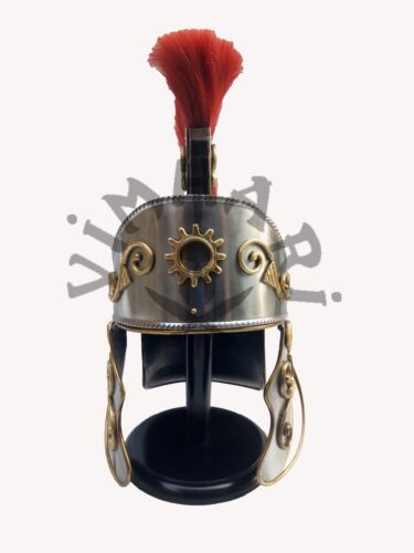 Roman king helmet larp role play helmet with red plume by vimhari 